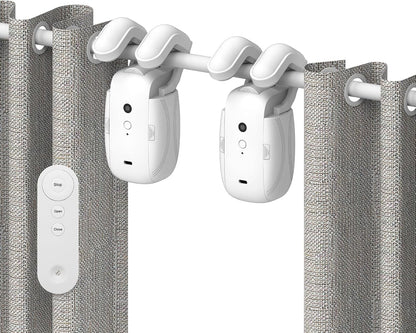 WayyBay SmartCurtain Pro 3-in-1 Motor | Automatic Remote Curtain Opener with Timed Control & Pull-to-Start, T & U Tracks
