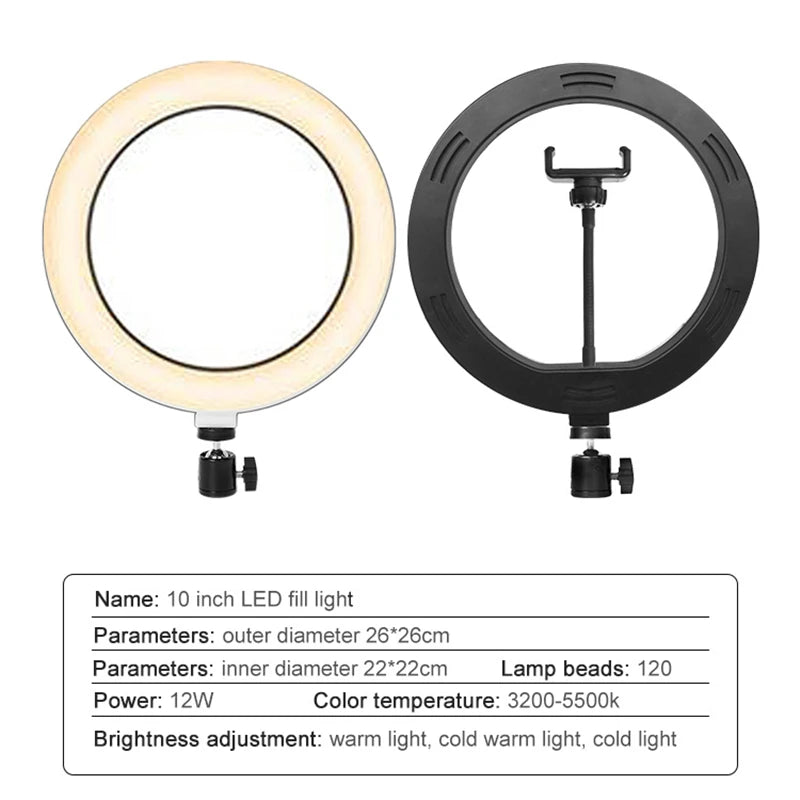Selfie Ring Light with Phone Holder – LED Light for YouTube, Vlogs & Photography