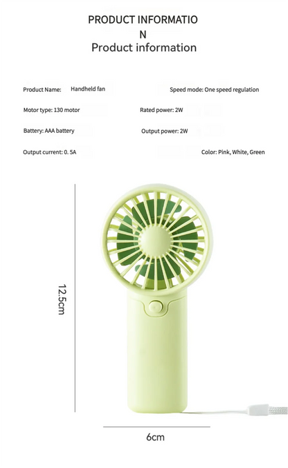 Wayybay Pocket-Sized Portable Fan – Lightweight Mini Handheld Cooling Fan