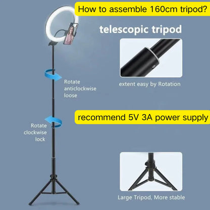 Selfie Ring Light with Phone Holder – LED Light for YouTube, Vlogs & Photography