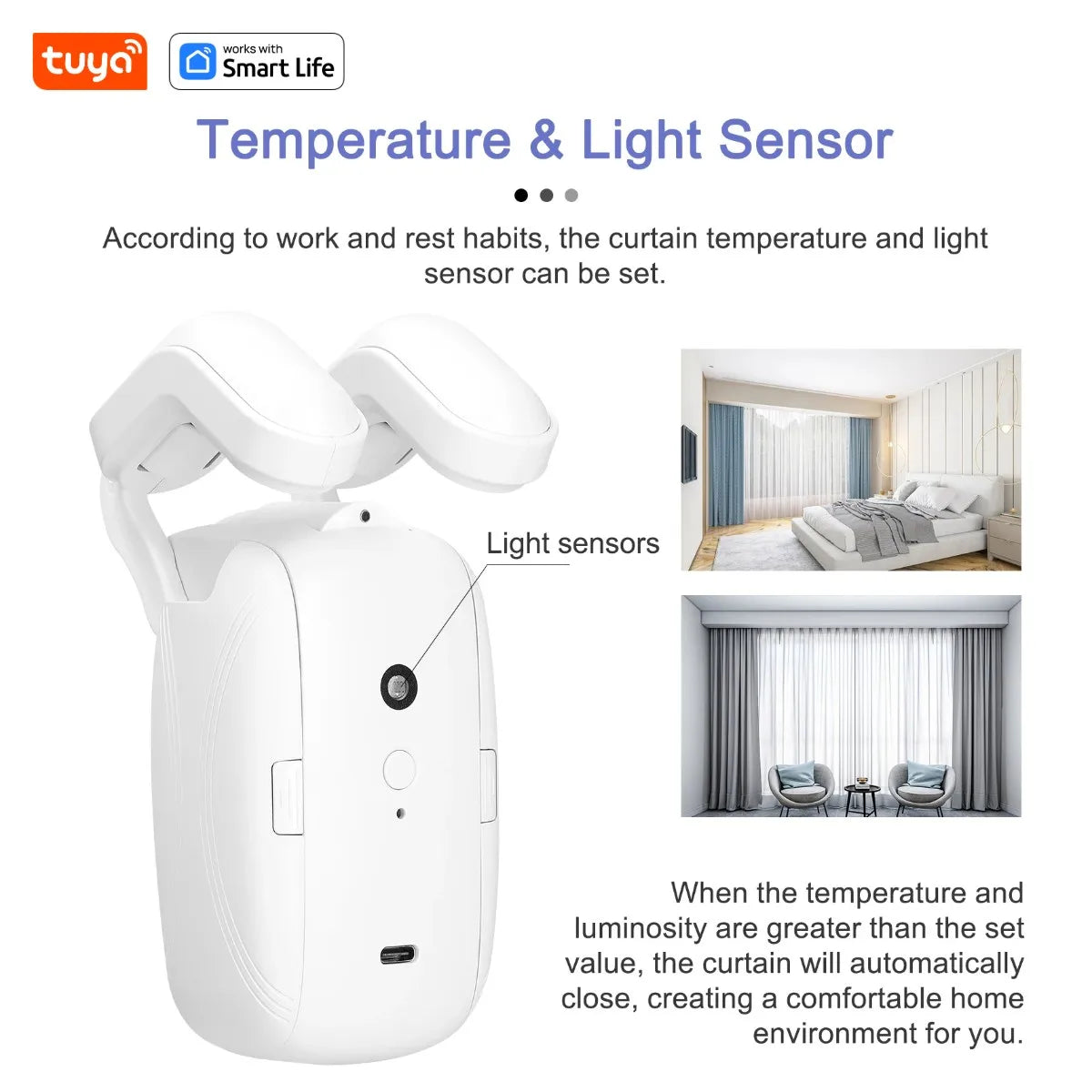 WayyBay SmartCurtain Pro 3-in-1 Motor | Automatic Remote Curtain Opener with Timed Control & Pull-to-Start, T & U Tracks