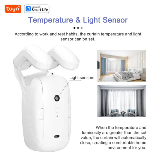 WayyBay SmartCurtain Pro 3-in-1 Motor | Automatic Remote Curtain Opener with Timed Control & Pull-to-Start, T & U Tracks