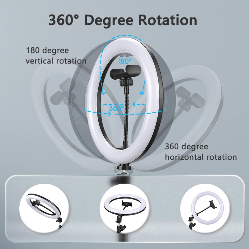 Selfie Ring Light with Phone Holder – LED Light for YouTube, Vlogs & Photography