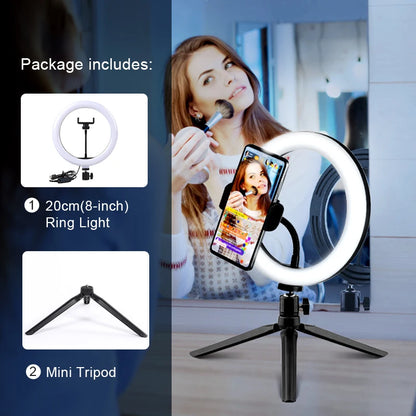 Selfie Ring Light with Phone Holder – LED Light for YouTube, Vlogs & Photography