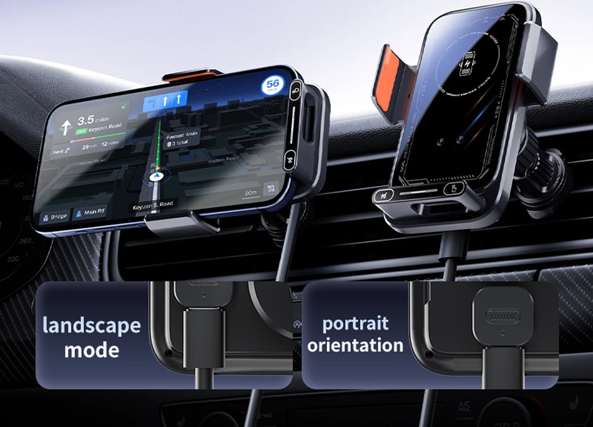 Magnetic Auto-Clamp Wireless Charging Car Mount