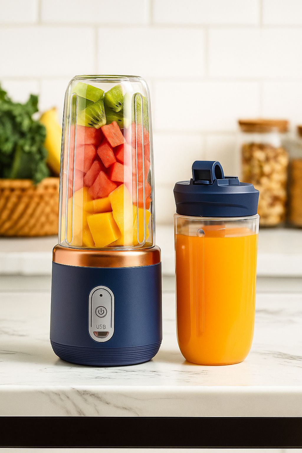 WayyBay Portable Blender – 400ML Rechargeable Smoothie & Citrus Juicer