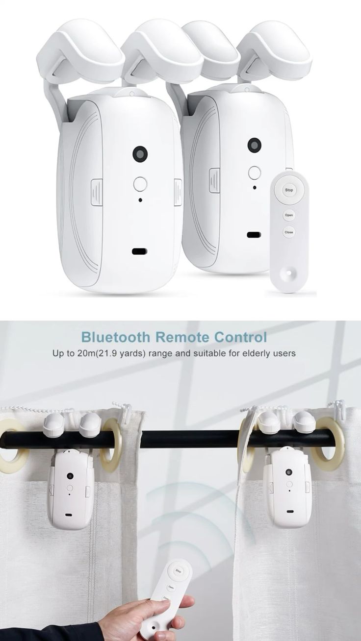 WayyBay SmartCurtain Pro 3-in-1 Motor | Automatic Remote Curtain Opener with Timed Control & Pull-to-Start, T & U Tracks